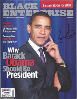 Barack Obama Autographed Black Enterprise Magazine PSA LOA
